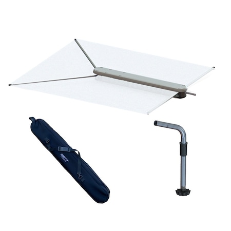 Taco Marine TACO ShadeFin w/White Fabric, Bag &amp; Fixed Rod Holder Mount Kit T10-3000-3